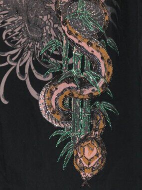VINTAGE ED HARDY RHINESTONE GRAPHIC SNAKE SHIRTS SIZE L